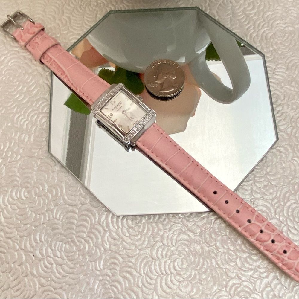 Anne Klein New York Swiss 20 Diamond Bezel Dress Watch with Sub-dial Second Hand - Picture 9 of 16